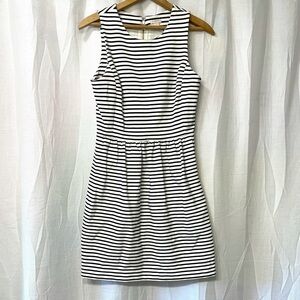 J. Crew Black White Sleeveless Striped Dress XS